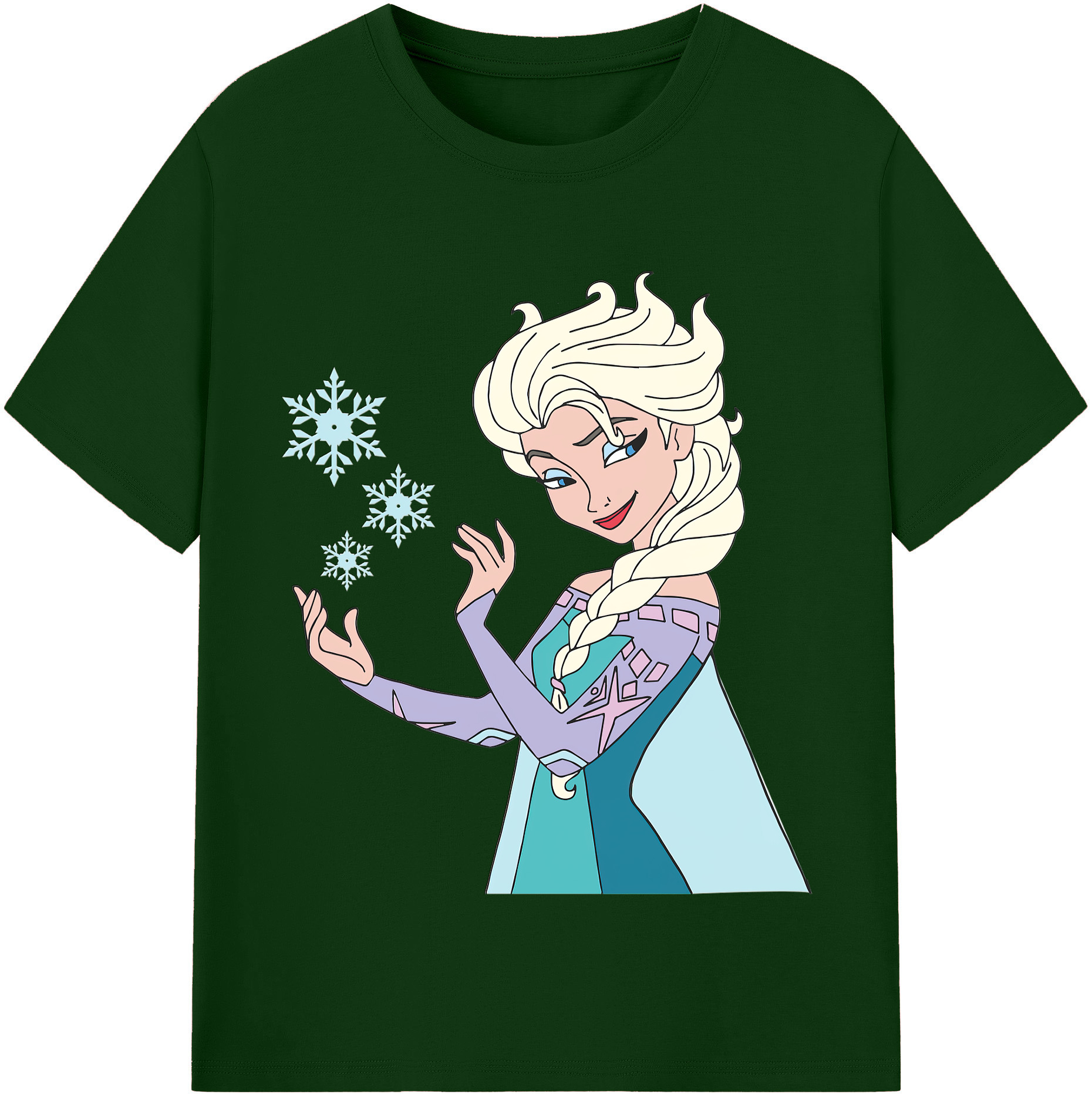 （画像用） アナと雪の女王 アンナ エルサ Frozen Anna Elsa 綿100％半袖Tシャツ（フロントプリント）